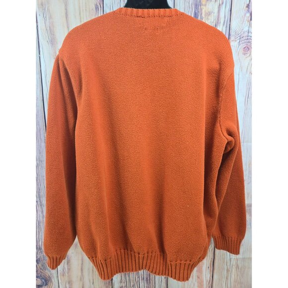 Polo Ralph Lauren Mens 2LT Orange Knit Sweater 100% Cotton - Picture 2 of 7